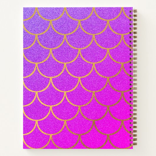 Carnet Monogramme de Parties scintillant rose violet or (Dos)