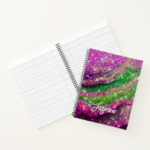 Carnet Monogramme de Parties scintillant vert rose ondulé (Intérieur)