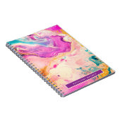 Carnet Monogramme de peinture rose Abstrait (Côté Droit)