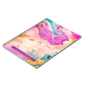 Carnet Monogramme de peinture rose Abstrait (Côté gauche)