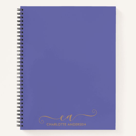 Carnet Monogramme de périphérique moderne et de script d' (Devant)