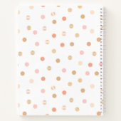 Carnet Monogramme de point de Polka or rose mignon (Dos)