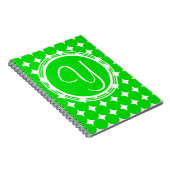 Carnet Monogramme de point de polka vert (Côté Droit)