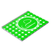 Carnet Monogramme de point de polka vert (Côté gauche)