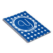 Carnet Monogramme de point Polka Bleu (Côté Droit)