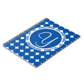 Carnet Monogramme de point Polka Bleu (Côté gauche)