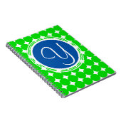 Carnet Monogramme de point Polka bleu et vert (Côté Droit)