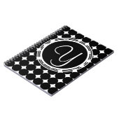 Carnet Monogramme de point Polka Noir (Côté gauche)
