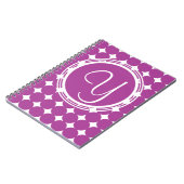 Carnet Monogramme de point Polka violet (Côté gauche)