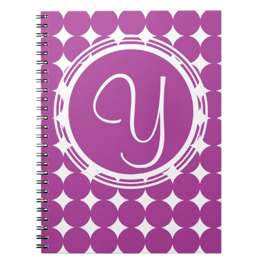 Carnet Monogramme de point Polka violet (Devant)