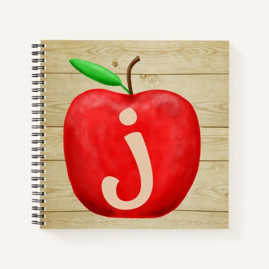 Carnet Monogramme de pomme rouge (Devant)