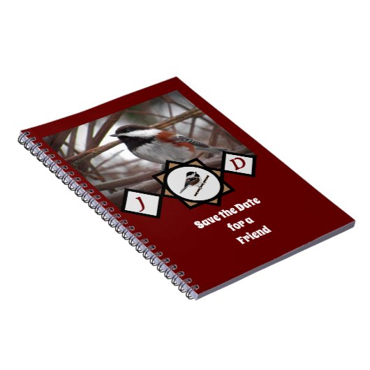 Carnet Monogramme de poulet à dos de châtaignier adorable (Côté Droit)