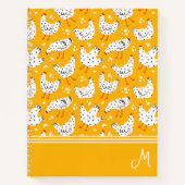 Carnet Monogramme de poulets rétro personnalisés (Devant)