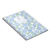 Carnet Monogramme de Preppy Blue et Green Hydrangeas (Côté Droit)