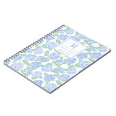 Carnet Monogramme de Preppy Blue et Green Hydrangeas (Côté gauche)