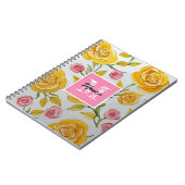 Carnet Monogramme de roses jaunes (Côté gauche)