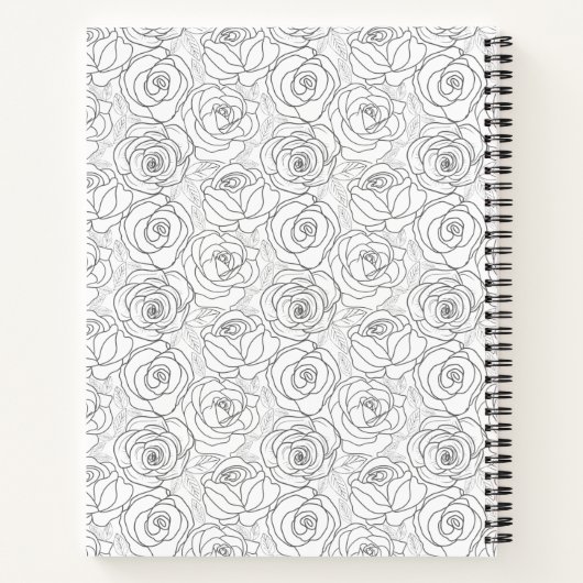 Carnet Monogramme de roses noires et blanches (Dos)