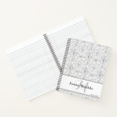 Carnet Monogramme de roses noires et blanches (Intérieur)