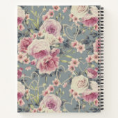 Carnet Monogramme de roses roses et de coeurs de perle (Dos)