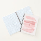 Carnet Monogramme de script aquarelle rose tendre (Intérieur)