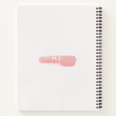 Carnet Monogramme de script aquarelle rose tendre (Dos)