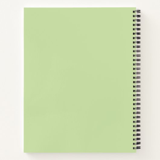 Carnet Monogramme de script blanc vert clair moderne (Dos)