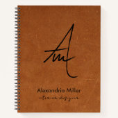 Carnet Monogramme de script brossé moderne (Devant)