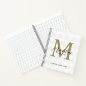 Carnet Monogramme de script de feuille d'Anahaw en or bla (Intérieur)