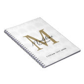 Carnet Monogramme de script de feuille d'Anahaw en or ivo (Côté Droit)