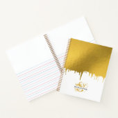 Carnet Monogramme de script de lecteur métal or tendance (Intérieur)