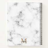 Carnet Monogramme de script féminin or marbre moderne (Dos)