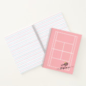 Carnet Monogramme de script féminin personnalisé de tenni (Intérieur)