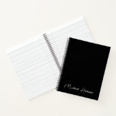 Carnet Monogramme de script moderne noir (Intérieur)