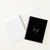 Carnet Monogramme de script noir (Intérieur)