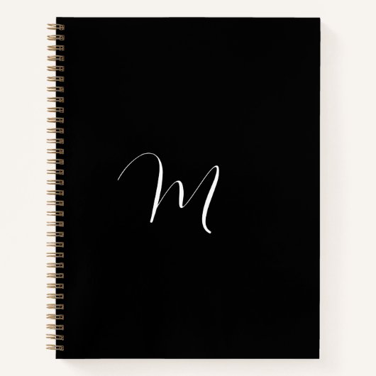 Carnet Monogramme de script noir (Devant)