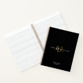 Carnet Monogramme de script or noir moderne (Intérieur)