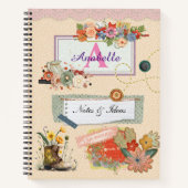 Carnet Monogramme de style fait main de collage de scrapb (Devant)