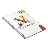 Carnet Monogramme de style néoplasticisme unique. Lettre (Côté Droit)