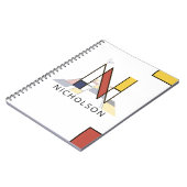 Carnet Monogramme de style néoplasticisme unique. Lettre (Côté gauche)
