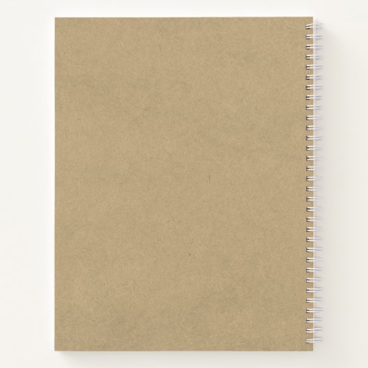 Carnet Monogramme de style rustique kraft signature scrip (Dos)