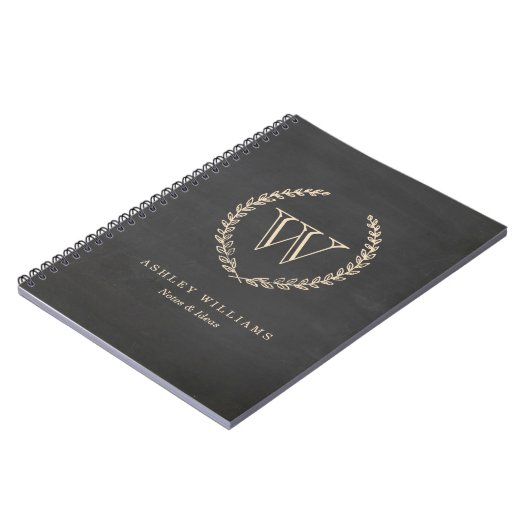 Carnet Monogramme de style tableau noir (Côté gauche)