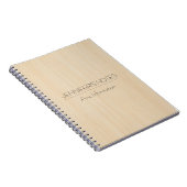 Carnet Monogramme de texture de grain de bois (Côté Droit)