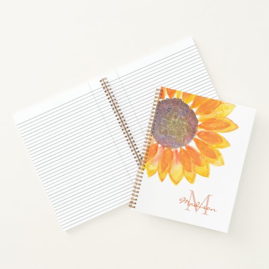 Carnet Monogramme de tournesol (Intérieur)