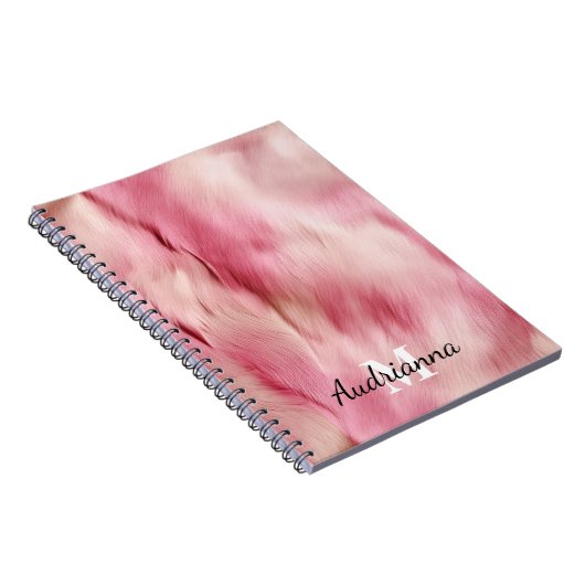 Carnet Monogramme de vache rose chic (Côté Droit)