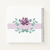 Carnet Monogramme de verdure de fleurs violettes (Dos)