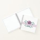 Carnet Monogramme de verdure de fleurs violettes (Intérieur)