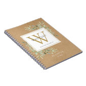 Carnet Monogramme de verdure rustique Nom Planificateur 2 (Côté Droit)