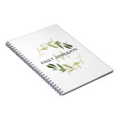 CARNET MONOGRAMME D'EAU DE COULEUR VERT GOLD FOLIAGE (Côté Droit)