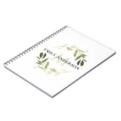 CARNET MONOGRAMME D'EAU DE COULEUR VERT GOLD FOLIAGE (Côté gauche)