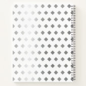 Carnet Monogramme décoratif gris argenté blanc diamant (Dos)